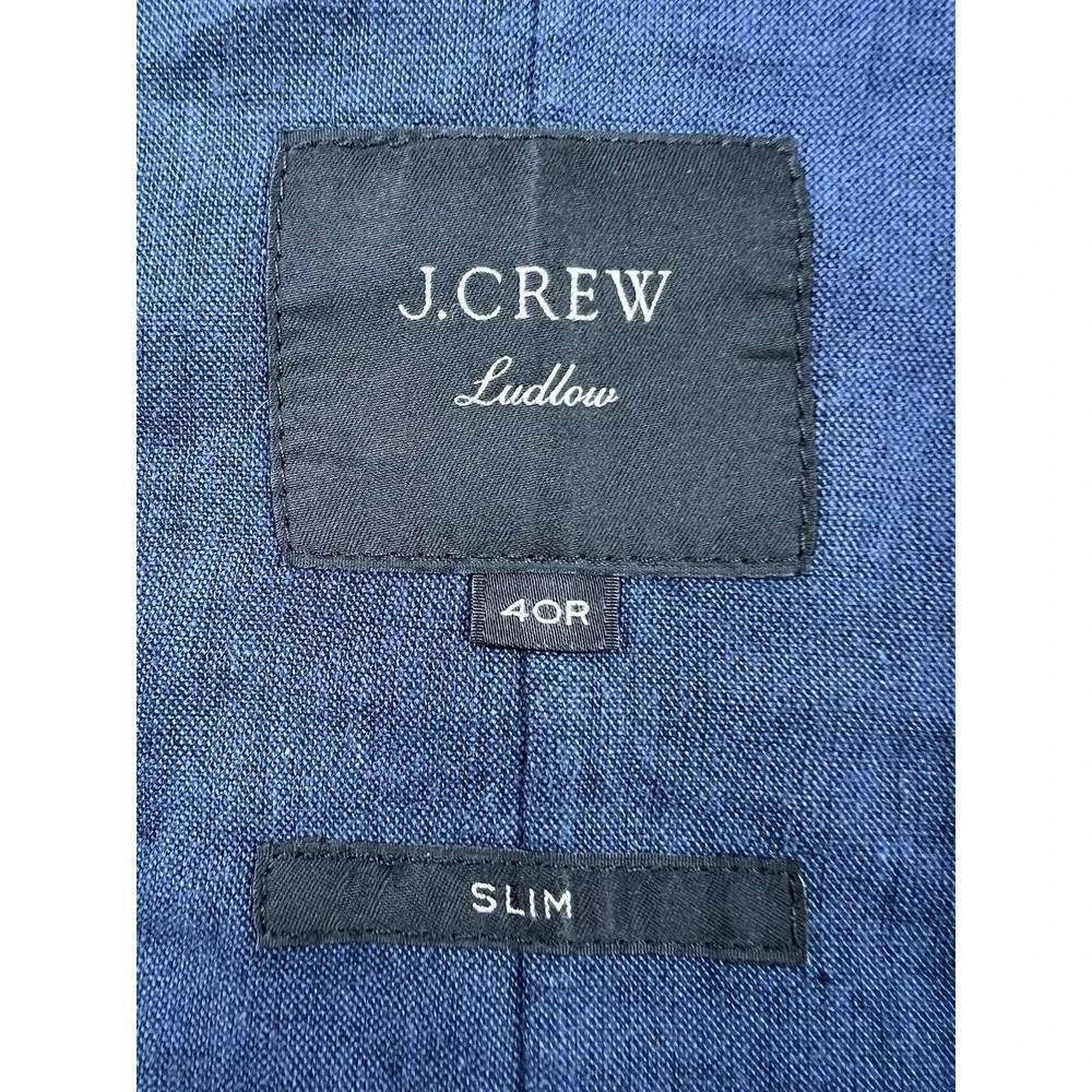J.Crew Ludlow Blazer Mens 40R Blue Cotton Linen Slim Unstructured Somelos Coat